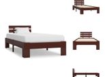 Vidaxl Letto In Legno Massiccio Di Pino Marrone Scuro 100X200 Cm - Letti E Strutture Letto