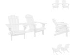 Vidaxl Sedie Adirondack Da Giardino Con Tavolo Da Tè In Legno Massiccio Di Abete Bianco - Sedie Da Giardino