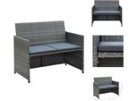 Vidaxl Divano Da Giardino A 2 Posti Con Cuscini In Poly Rattan Grigio - Divani Da Giardino