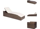 Vidaxl Lettino Da Sole Con Cuscino Imbottito In Rattan Marrone - Lettini Da Sole