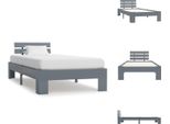 Vidaxl Letto In Legno Massiccio Pino Grigio 100X200 Cm - Letti E Strutture Letto