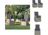 Vidaxl Sdraio Da Giardino 2 Pezzi Con Cuscini In Poly Rattan Grigio - Sedie Da Giardino