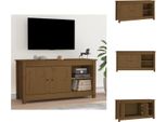 Mobile Tv Vidaxl Miele Marrone 103X36,5X52 Cm In Legno Di Pino Massiccio - Mobili Tv