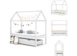 Vidaxl Lettino Con Cassetto In Pino Massiccio Bianco 70X140 Cm - Lettini Per Bambini E Ragazzi
