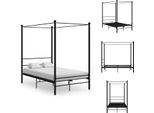 Vidaxl Letto A Baldacchino In Metallo Nero 120X200 Cm - Letti & Reti