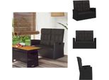 Vidaxl Panca Da Giardino Con Funzione Reclinabile E Cuscini Neri 118Cm In Poly Rattan - Panche Da Giardino