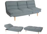 Divano Letto HWC-M79, Divano Letto Per Ospiti Divano Letto, Funzione Letto Superficie 180X110Cm ~ Tessuto/Tessuto Blu-Grigio