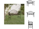 Vidaxl Panchina Da Giardino A 2 Posti 128 Cm In Acciaio Nero - Panchine Da Giardino