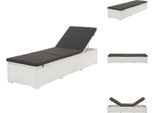 Vidaxl Lettino Con Cuscino In Polirattan Bianco - Lettini Prendisole
