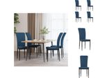 Vidaxl Sedie Da Pranzo 4 Pz. Velluto Blu - Sedie Da Pranzo