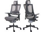 Sedia Da Ufficio Merryfair Wau 2, Sedia Da Scrivania Girevole, Imbottita/Mesh, Ergonomica ~ Nero-Grigio, Struttura Nera