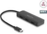 Delock Splitter Usb Type-C (Modalità Dp Alt) A 3 X Hdmi Mst 4K 60 Hz - Usb Type-C - 3840 X 2160 - Nero - 1.4/2.2 - 4K Ultra Hd - Cavo Rotondo