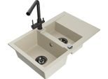 Mexen Gaspar Lavello In Granito 1,5 Vasca Con Scolapiatti E Miscelatore Da Cucina Duero, Beige - 6507-69-671600-70