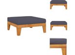 Vidaxl Poggiapiedi Modulare Con Cuscino Grigio Scuro In Legno Massiccio Di Acacia - Elementi Per Divani Da Giardino