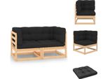 Vidaxl Divani Da Giardino Ad Angolo Con Cuscini 2 Pz. Legno Di Pino Massiccio - Divani Da Giardino
