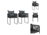 Vidaxl Sedie Da Giardino 2 Pezzi Con Cuscini In Poly Rattan Nero - Sedie Da Giardino
