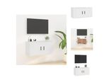 Vidaxl Mobile Tv A Parete Bianco 80X34,5X40 Cm - Mobili Tv