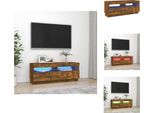 Mobile Tv Vidaxl Con Luci Led In Rovere Fumé 100X35X40 Cm - Mobili Tv