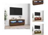 Mobile Tv Vidaxl Con Luci Led Look Rovere Marrone 100X35X40 Cm - Mobili Tv
