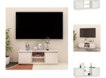 Mobile Tv Vidaxl Bianco 110X30X40 Cm In Legno Di Pino Massiccio - Mobili Tv