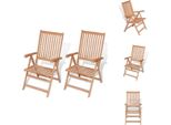 Vidaxl Sedie Da Giardino Regolabili 2 Pz. Legno Massiccio Teak - Sedie Da Giardino
