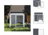 Vidaxl Gabbia Per Polli Con Corridoio Antracite 110X201X110 Cm In Acciaio Zincato - Habitat E Recinti Per Piccoli Animali