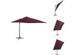 Vidaxl Ombrellone A Semaforo Con Asta E Illuminazione A Led Rosso Bordeaux 250 Cm - Ombrelloni E Tende Da Sole
