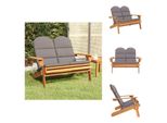 Vidaxl Panca Da Giardino Adirondack Con Cuscini 126 Cm In Legno Massiccio Di Acacia - Panche Da Giardino