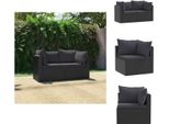 Vidaxl Set Di Divani Da Giardino 2 Pezzi Con Cuscini In Poly Rattan Nero - Elementi Per Divani Da Giardino
