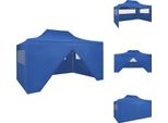 Vidaxl Tenda Pieghevole Pop-Up Con 4 Pannelli Laterali 3X4,5 M Blu - Padiglioni E Tende Per Feste