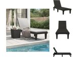 Vidaxl Lettino Nero 155X58X83 Cm In Polipropilene - Lettini Prendisole