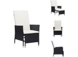Vidaxl Sdraio Da Giardino Con Cuscini In Poly Rattan Nero - Sedie Da Giardino