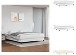 Vidaxl Letto A Molle Bianche 180X200 Cm In Pelle Finta - Letti & Strutture Letto