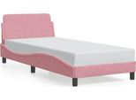Vidaxl Struttura Letto Con Testiera "Dover"" Rosa 90X200 Cm In Velluto"