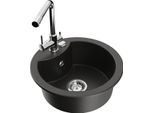 Mexen Diego Lavello In Granito A 1 Vasca Con Miscelatore Cucina Duero, Nero/Oro Metallico - 6512-75-671600-00