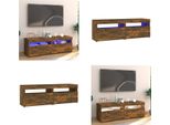 Vidaxl Mobile Tv Con Luci Led In Rovere Fumé 120X35X40 Cm - Mobile Tv - Mobili Tv - Mobile Tv Con Luci Led - Mobili Tv