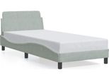 Vidaxl Struttura Letto "Dover"" Grigio Chiaro 90X190 Cm In Velluto"
