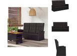 Vidaxl Panca Da Giardino Con Funzione Reclinabile E Cuscini Neri 173Cm In Poly Rattan - Panche Da Giardino