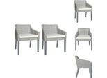 Vidaxl Sedie Da Pranzo Con Cuscino 2 Pz. Rattan Naturale Grigio - Sedie Da Pranzo