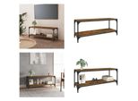 Vidaxl Mobile Tv In Rovere Fumé 100X33X41 Cm Materiale A Base Di Legno E Acciaio - Mobile Tv - Mobili Tv - Mobili Tv - Porta Tv