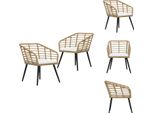 Vidaxl Sedie Da Giardino 2 Pezzi Con Cuscini In Poly Rattan Oak - Sedie Da Giardino