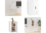 Vidaxl Mobile Tv A Parete Bianco Lucido 40X34,5X60 Cm - Mobile Tv A Parete - Mobile Tv A Parete - Mobile Tv - Console Tv