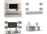 Vidaxl Set Di 6 Pezzi Di Mobili Tv In Cemento Grigio A Base Di Legno - Mobile Tv - Mobile Tv - Mobile Hifi - Mobile Hifi