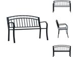 Vidaxl Panchina Da Giardino 125 Cm In Acciaio Nero - Panchine Da Giardino