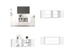 Vidaxl Mobile Tv A Parete Bianco 102X35X35 Cm In Legno - Mobile Tv - Mobile Tv - Mobile Tv Sospeso - Mobile Tv Sospeso