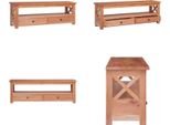 Vidaxl Mobile Tv 120 X 30 X 40 Cm In Legno Massiccio Di Mogano - Mobile Tv - Mobili Tv - Mobili Tv - Mobili Tv