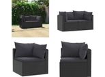 Vidaxl Set Di 2 Divani Da Giardino Con Cuscini In Poly Rattan Nero - Divano Da Giardino - Divani Da Giardino - Lounge - Lounging