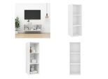 Vidaxl Mobile Tv A Parete Bianco 37X37X107 Cm In Legno - Mobile Tv - Mobile Tv - Mobile Tv Sospeso - Mobile Tv Sospeso