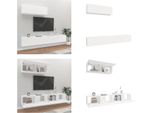Vidaxl Set Di Mobili Tv 3 Pezzi In Legno Bianco - Set Di Mobili Tv - Set Di Mobili Tv - Parete Attrezzata - Parete Attrezzata