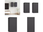 Vidaxl Mobili Tv 2 Pz. Grigio 30,5X30X60 Cm Materiale A Base Di Legno - Mobile Tv - Mobile Tv - Mobile Tv Sospeso - Mobile Tv Sospeso